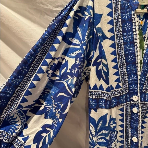 Blue and White Farm Rio Floral Maxi Dress - NWT - Picture 4 of 6